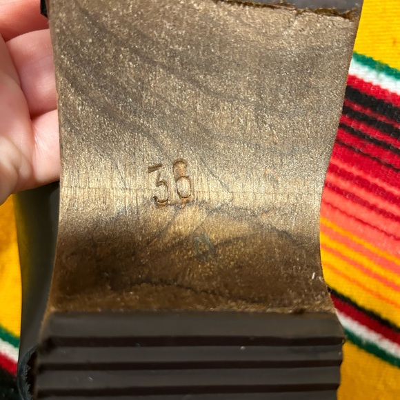 Lotta from Stockholm Low Wood T-Bar Clogs in Black on Brown Base Size 36 - Picture 9 of 9